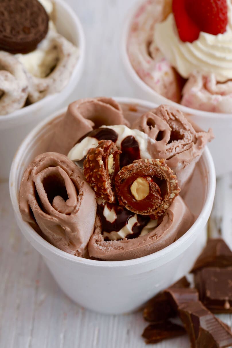 Homemade Rolled Ice Cream with Only 2 Ingredients - Gemma’s Bigger