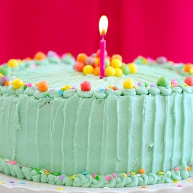 Funfetti Birthday Cake with Bubblegum Buttercream Frosting