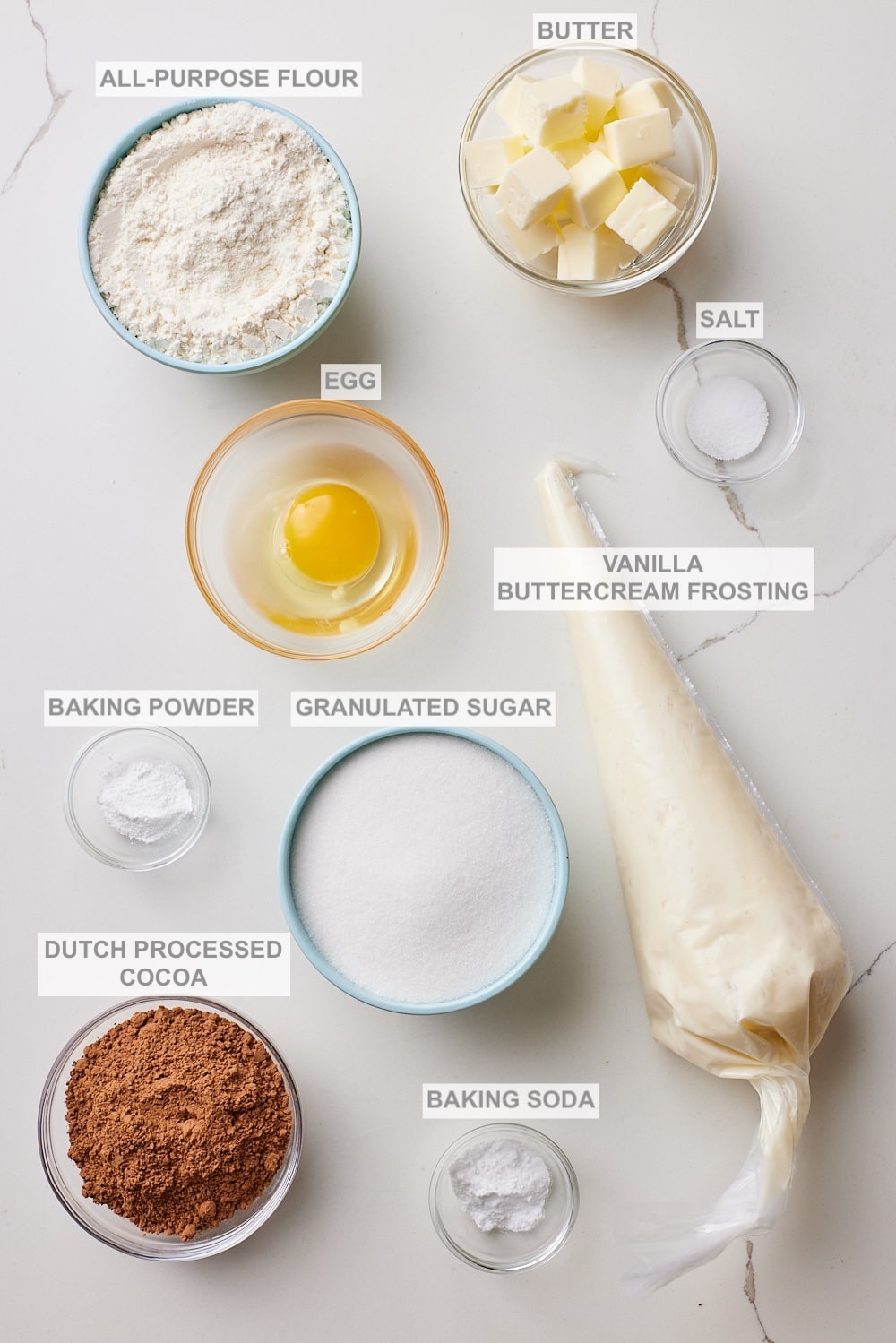 Homemade Oreo Cookie Recipe ingredients. 