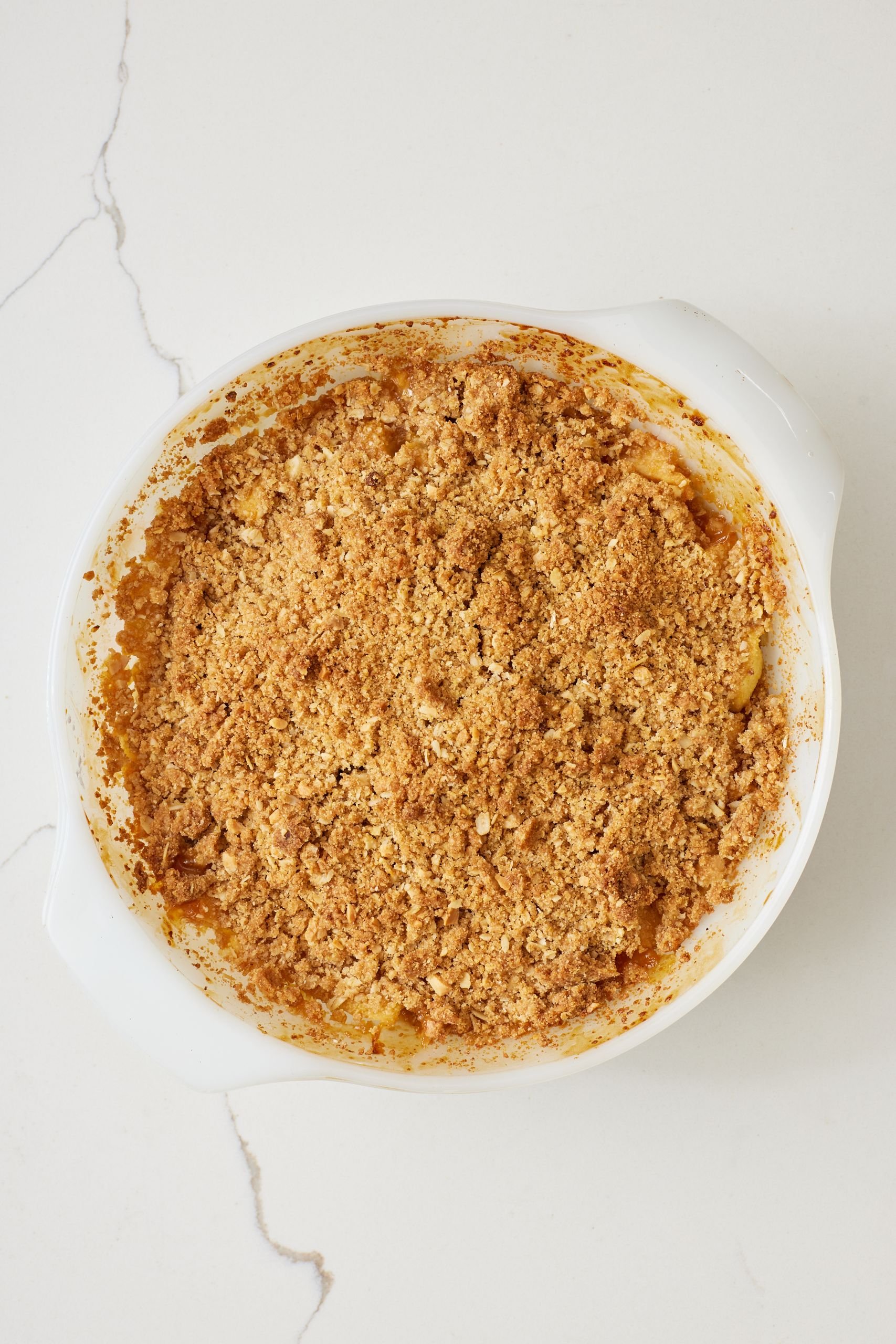Bake Caramel Apple Crisp until golden brown.