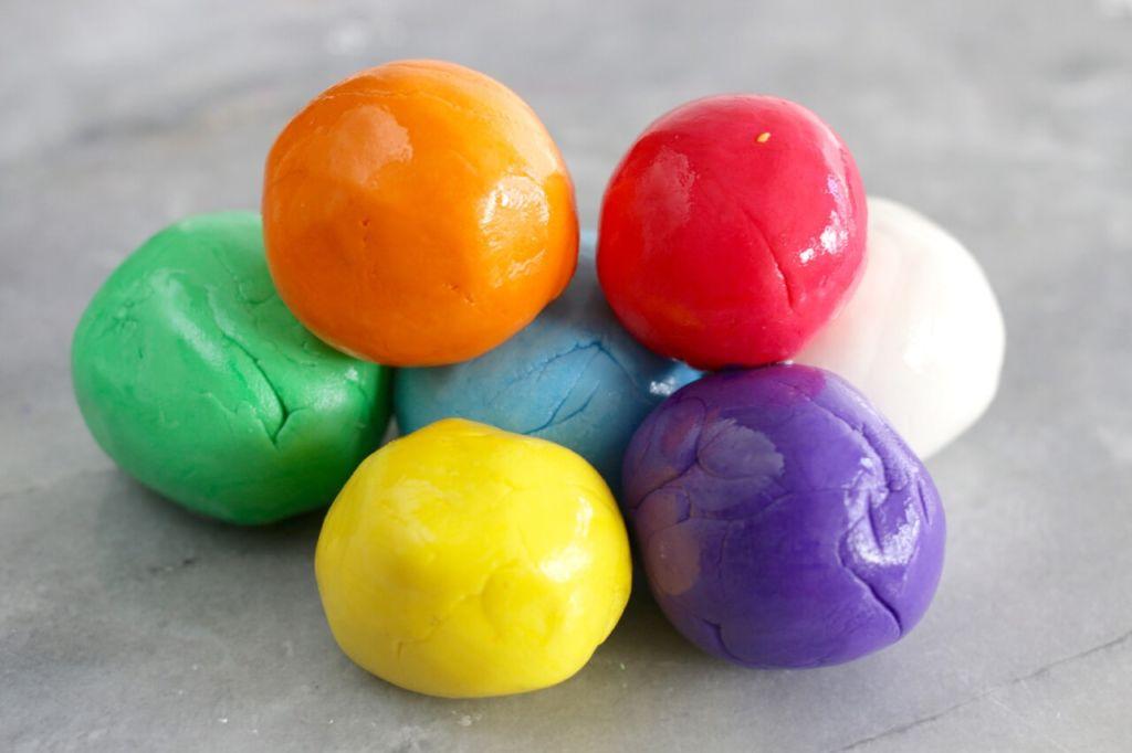 Homemade Marshmallow Fondant shown in multiple colors
