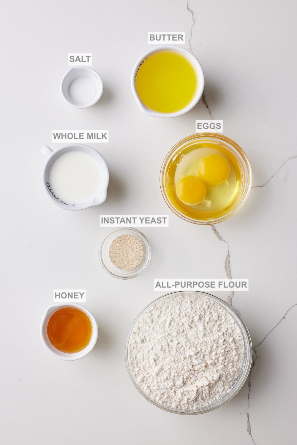Brioche Bread Recipe ingredients
