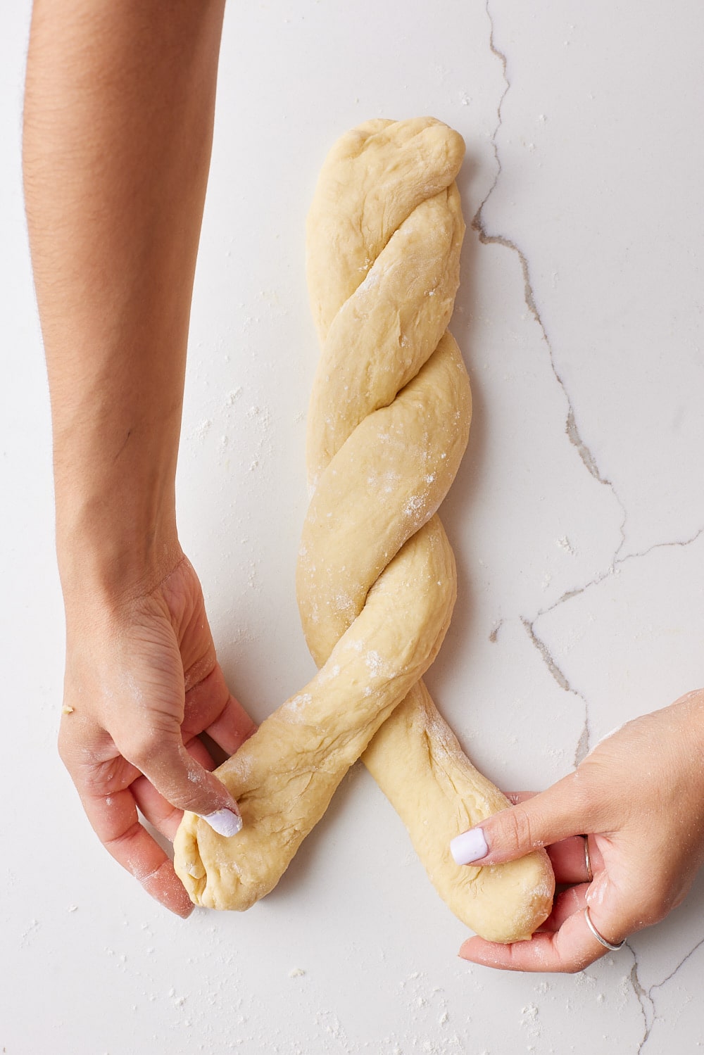 Braid the dough.