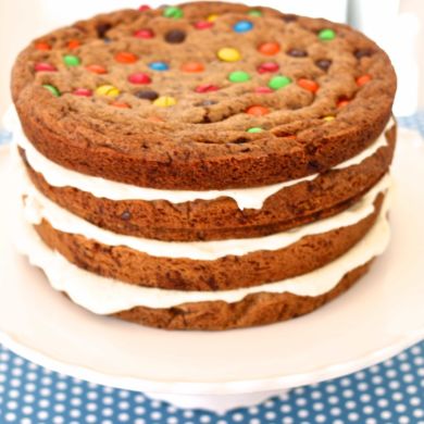 Chocolate Chip Cookie Cake with Buttercream Frosting