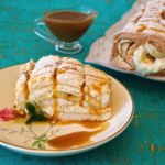 Meringue Roulade, Bananas, Butterscotch Sauce, Gemma Stafford, Bigger Bolder Baking, Recipes