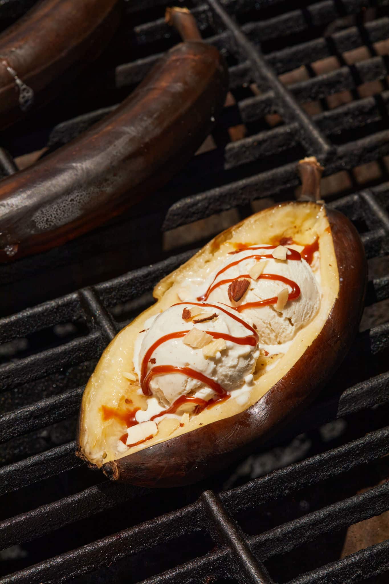 Roasted Banana Split on the grill