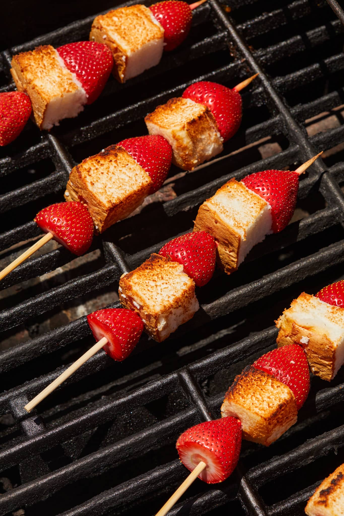 Fruit Kebabs on a grill