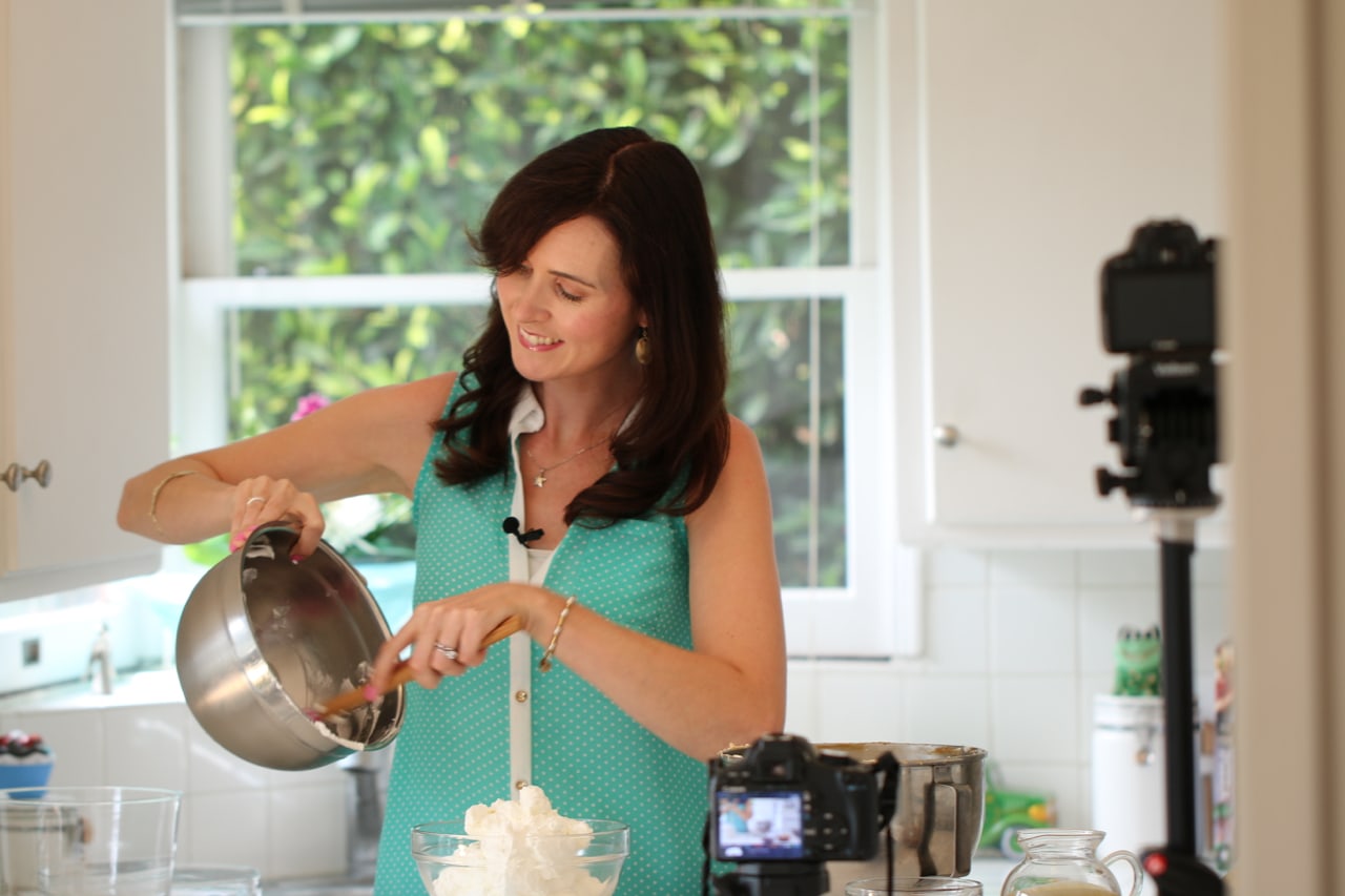 Gemma Stafford making fresh whipped cream
