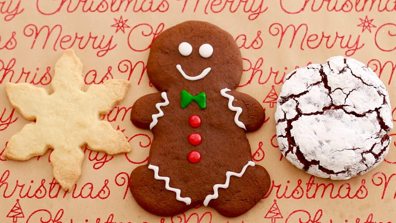 Giant Gingerbread, Shortbread & Crinkle Cookie- Single Serving Christmas Cookies