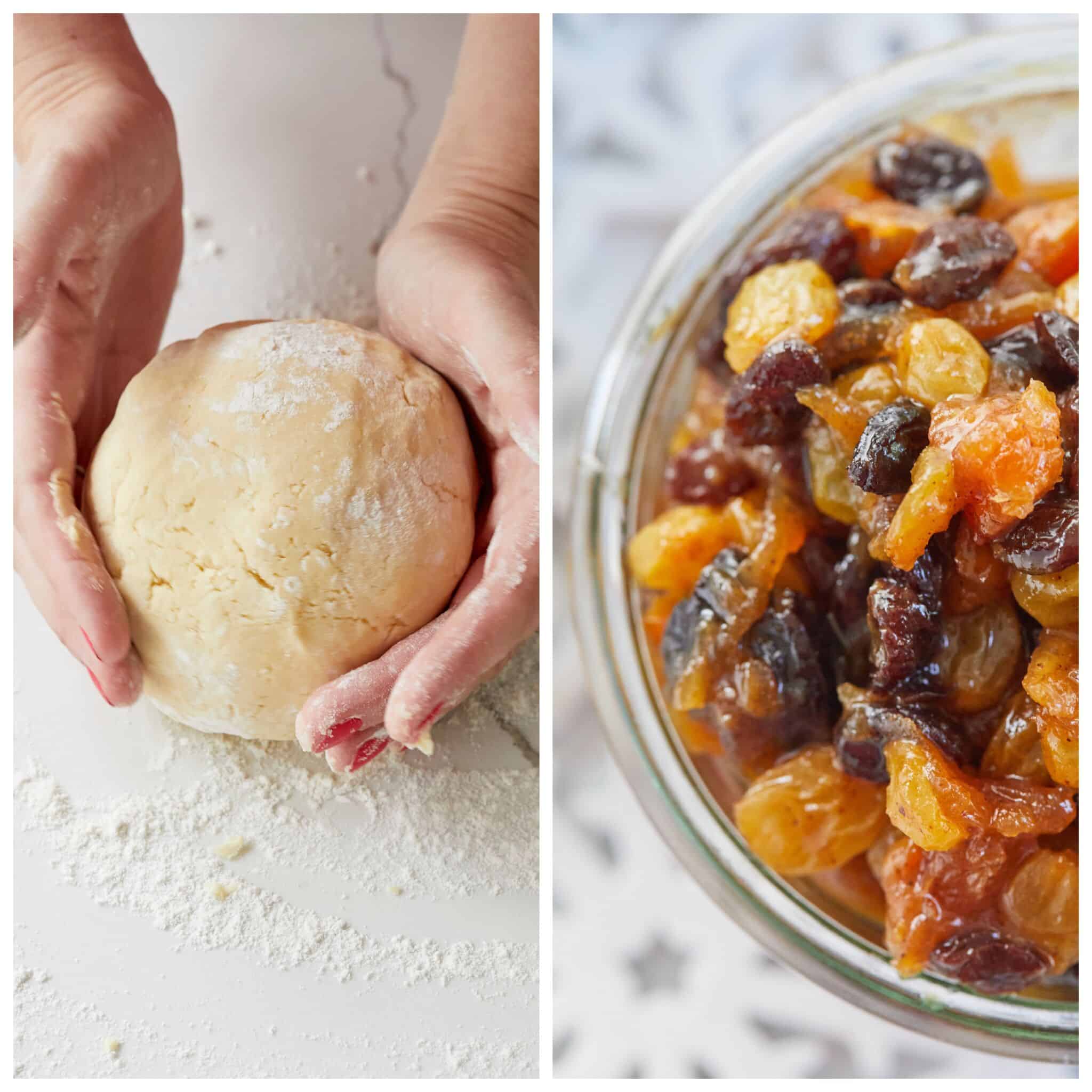 Step-by-step instructions on How to Make Traditional Irish Mince Pies: prepare the pie crust and mince meat separately.