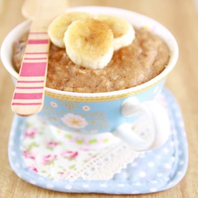 Microwave Peanut Butter & Banana Mug Cake