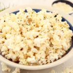 Microwave Cheese & Rosemary Popcorn made in Minutes! the best kind of fast food. It is low-fat, gluten free, inexpensive and a great snack food.