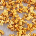 Homemade Microwave Caramel Popcorn made in Minutes! the best kind of fast food. It is low-fat, gluten free, inexpensive and a great snack food.