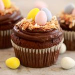 Spring Flourless Chocolate Cupcakes (Small Batch Cupcakes) Perfect for Easter and Passover celebrations. This recipe makes just 4 cupcakes and are so easy to decorate.