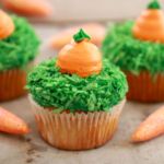 Small Batch Carrot Cake Cupcakes for Spring. This recipe makes just 4 cupcakes. Perfect for making in a small toaster oven.