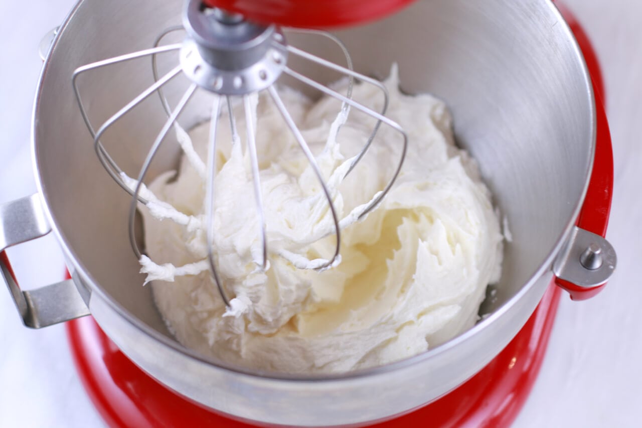 Best-Ever Buttercream Frosting recipe, just mixed up in a stand mixer.