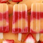 Cantaloupe & Strawberry Fruit Popsicles w/ No added sugar (Dairy Free, Vegan). All Natural Fruit Popsicles that taste as good as they look