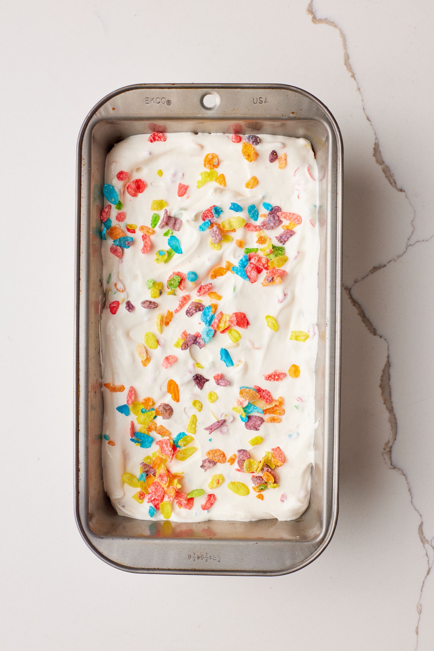 Transfer ice cream into loaf tin and chill for at least 6 hours.