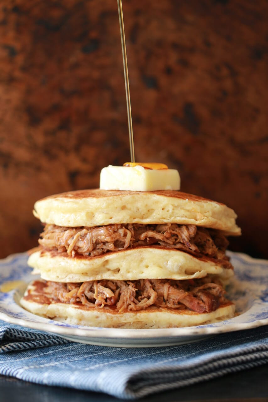 Pulled Pork Pancakes with Whiskey Maple Sauce, Fathers day breakfast, fathers day recipes, Brunch for father day, Pulled Pork Pancakes, Pancakes recipes,best ever buttermilk pancake recipe,fsthers day celebration, Recipes, baking recipes, dessert, desserts recipes, desserts, cheap recipes, easy desserts, quick easy desserts, best, best ever desserts, simple desserts, simple recipes, recieps, baking recieps, how to make, how to bake, cheap desserts, affordable recipes, Gemma Stafford, Bigger Bolder Baking, bold baking, bold bakers, bold recipes, bold desserts, desserts to make, quick recipes