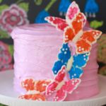 White Velvet Cake w/Strawberry Buttercream and Chocolate Butterflies - The most perfect cake for any celebration