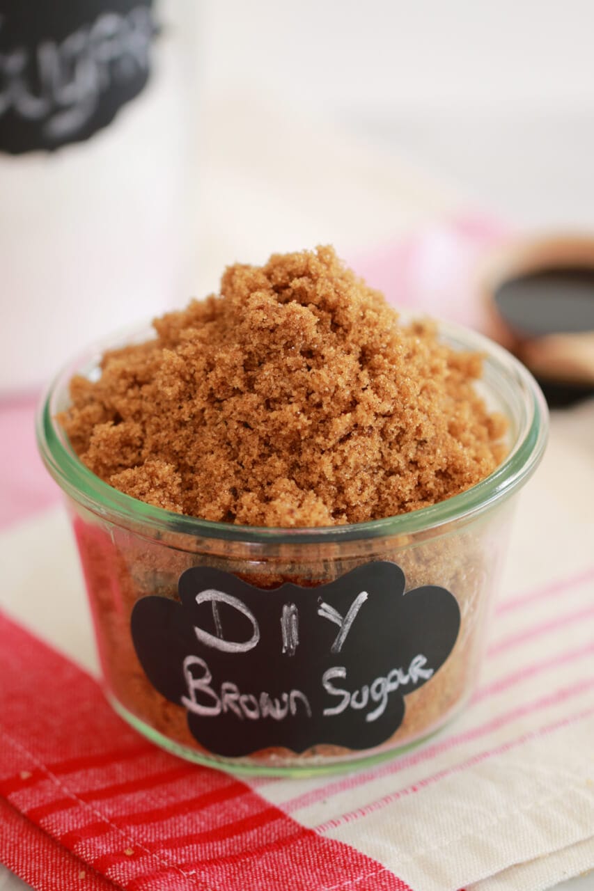 Dark Brown Sugar, homemade from my recipe, in a jar.