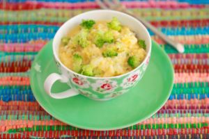 Microwave Mug Cheese and Broccoli Rice Bowl