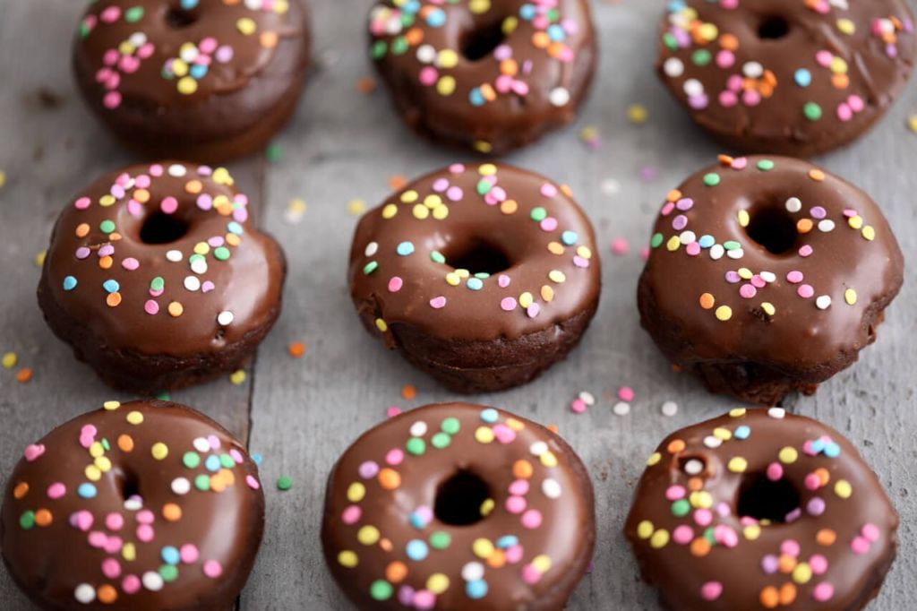 Delicious Chocolate Cake Donuts made in a DIY Donut pan