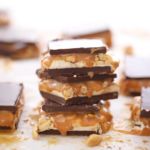 Candy Bar Fudge - gooey layers of nougat and caramel. This bar tastes just like a Snickers