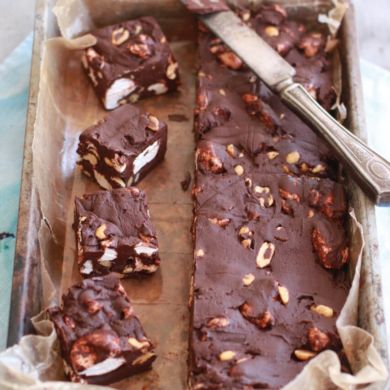 Rocky Road Fudge Made in the Microwave