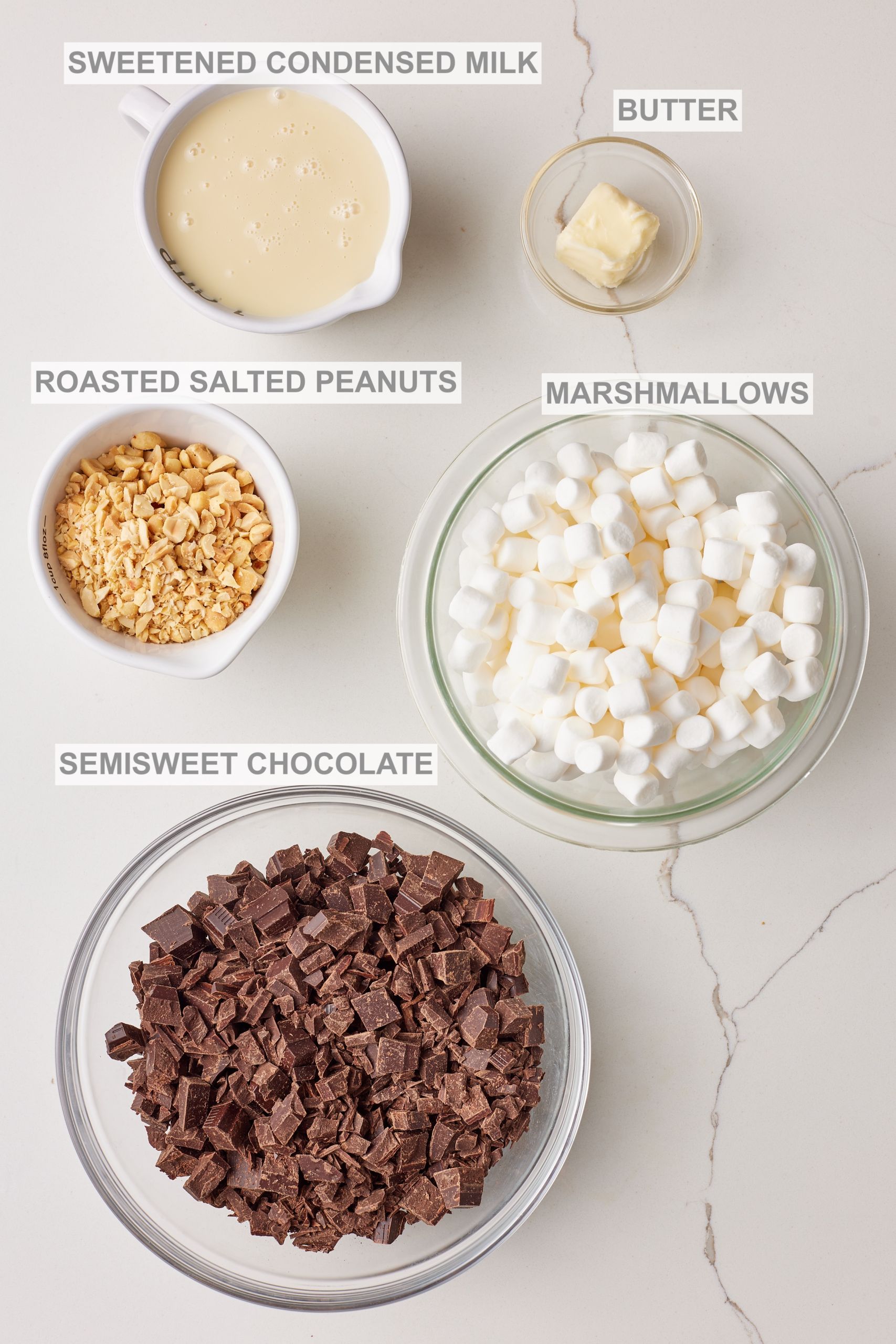 Rocky road fudge ingredients