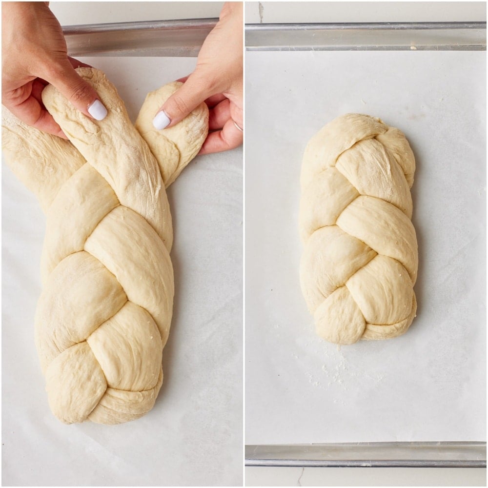 Braid Challah Bread and let it rise. 