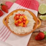 Coconut Rice Pudding with fruit Salsa - The perfect pairing of tropical flavors you are going to love!!