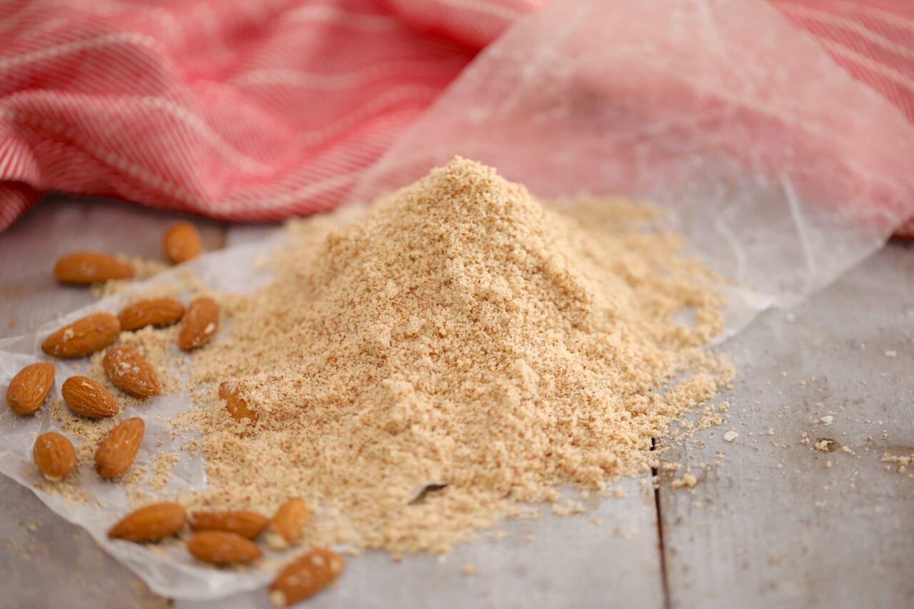A mound of gluten-free almond flour.