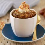 1 Minute Sticky Date Pudding In a Mug- Moist and decadent, this mug cake will blow your socks off AND it’s make in minutes in the microwave