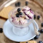 Blueberry Cheesecake Frozen Yogurt - Just a few all natural ingredients and no ice cream machine needed!