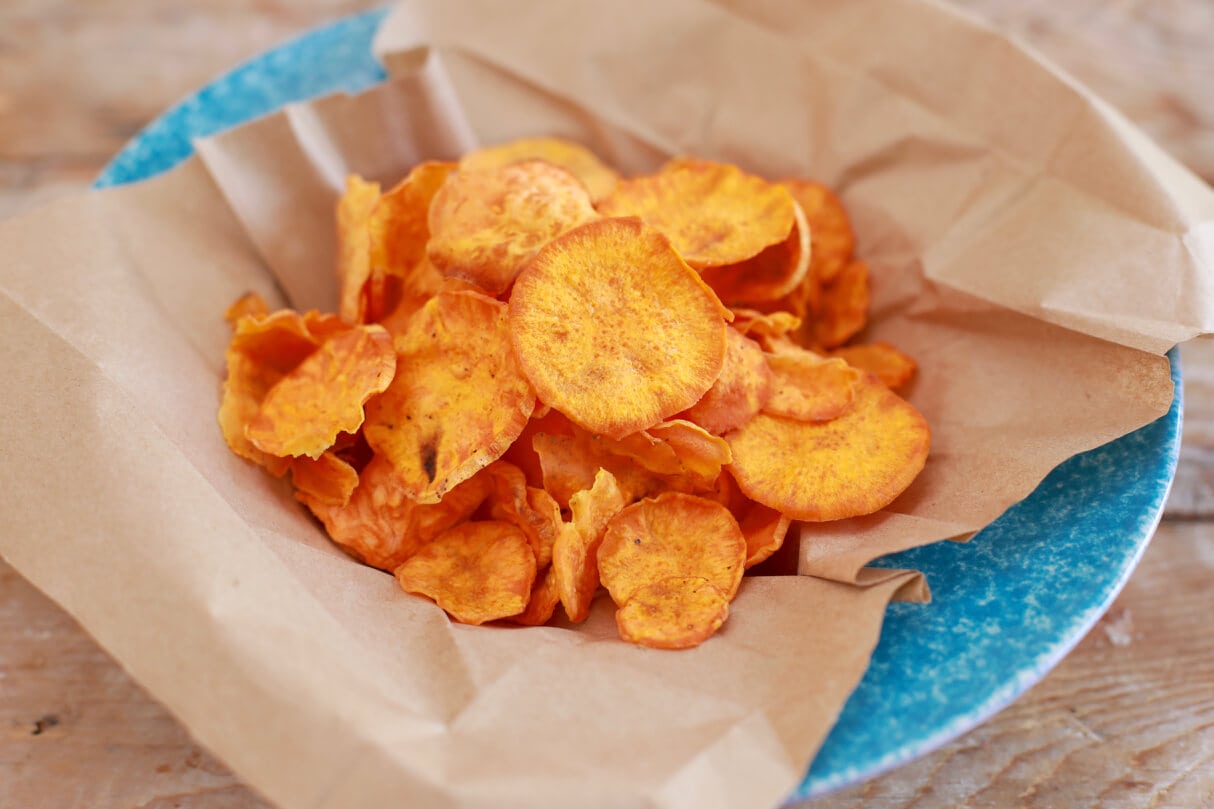Microwave Sweet Potato Chips (Microwave Snacks) - Gemma’s Bigger Bolder