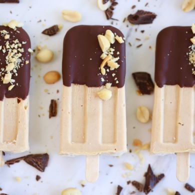 Chocolate and Peanut Butter Popsicles