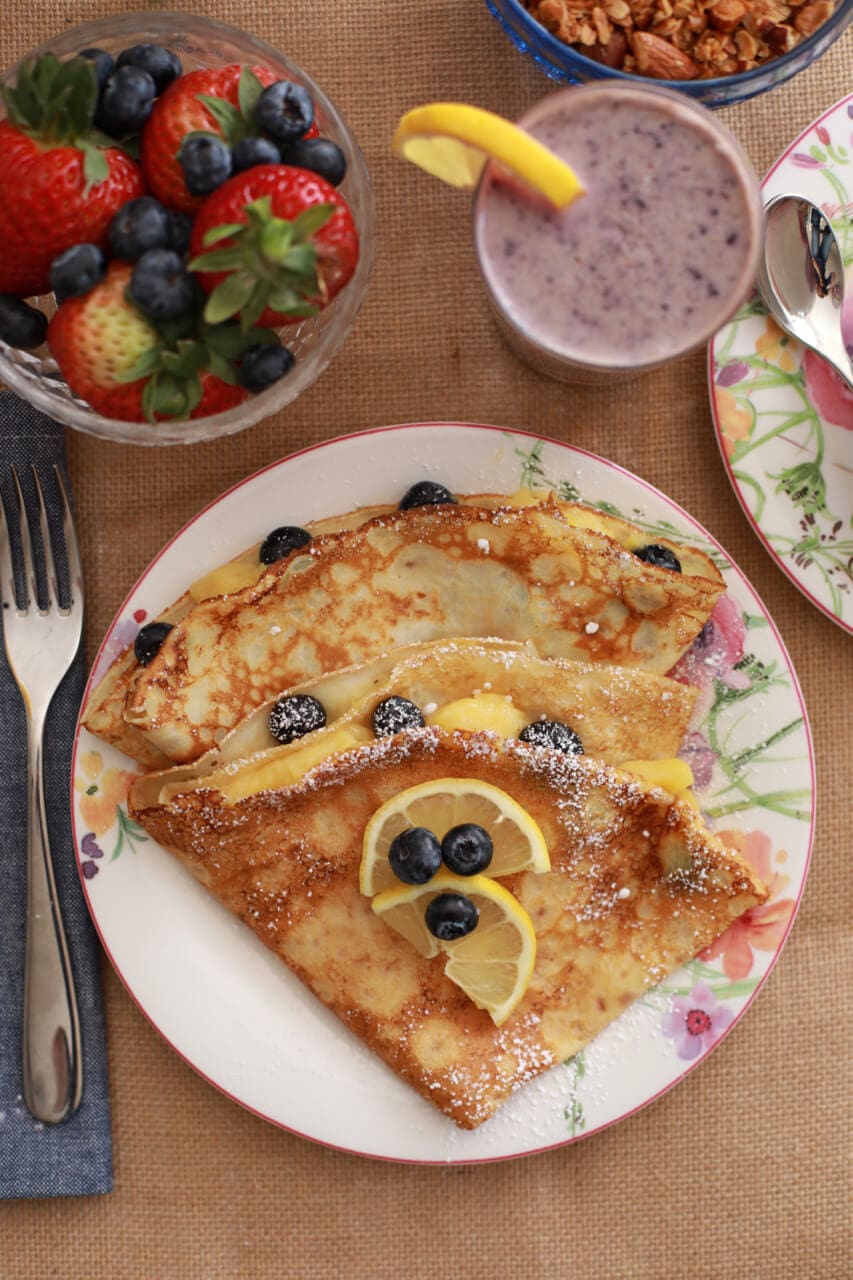 Crepes, Mother's Day Recipes, Brunch, Mother's Day Brunch, Lemon and Blueberry Crepes, Recipes, Brunch Recipes, Mother's Day Recipes