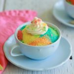 1 Minute Microwave Rainbow Mug Cake