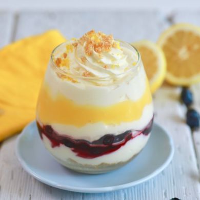 Lemon and Blueberry Single Serve Cheesecake (No Bake)
