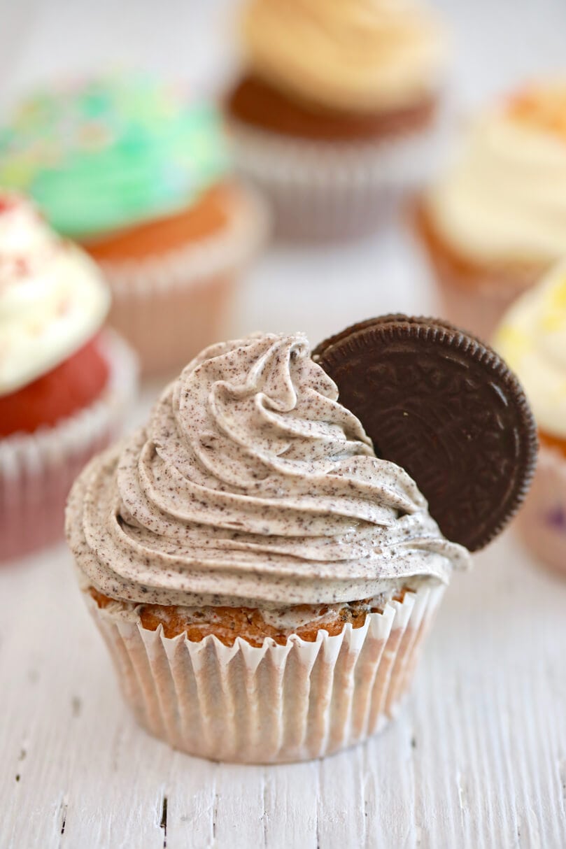 Cookies and Cream Cupcakes made from my crazy cupcakes recipe.