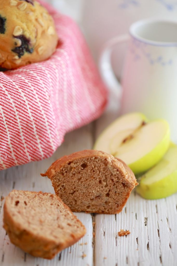 Apple Cinnamon Muffin cut in half.