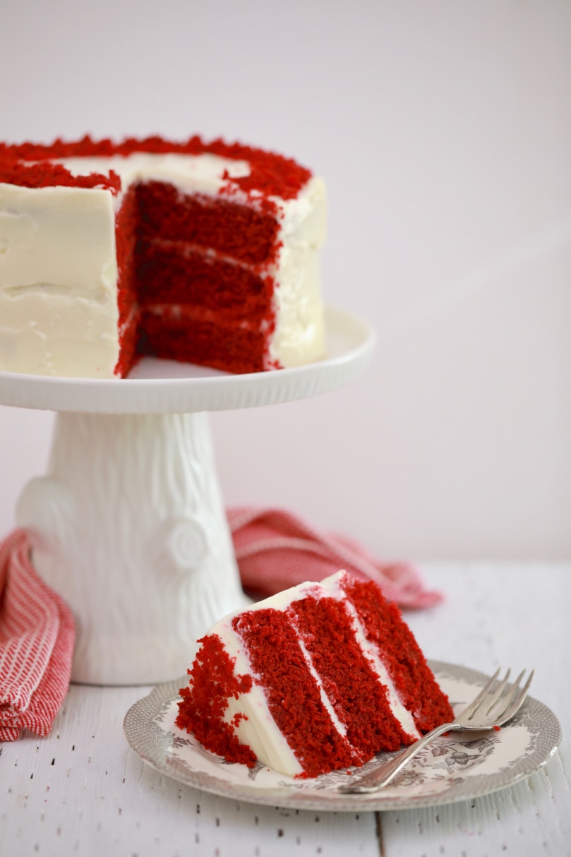 3 Layer Microwave Red Velvet Cake with Cream Cheese Frosting