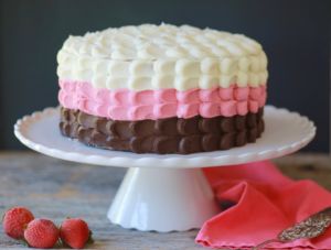 3 Layer Neapolitan Cake (Chocolate, Vanilla & Strawberry)