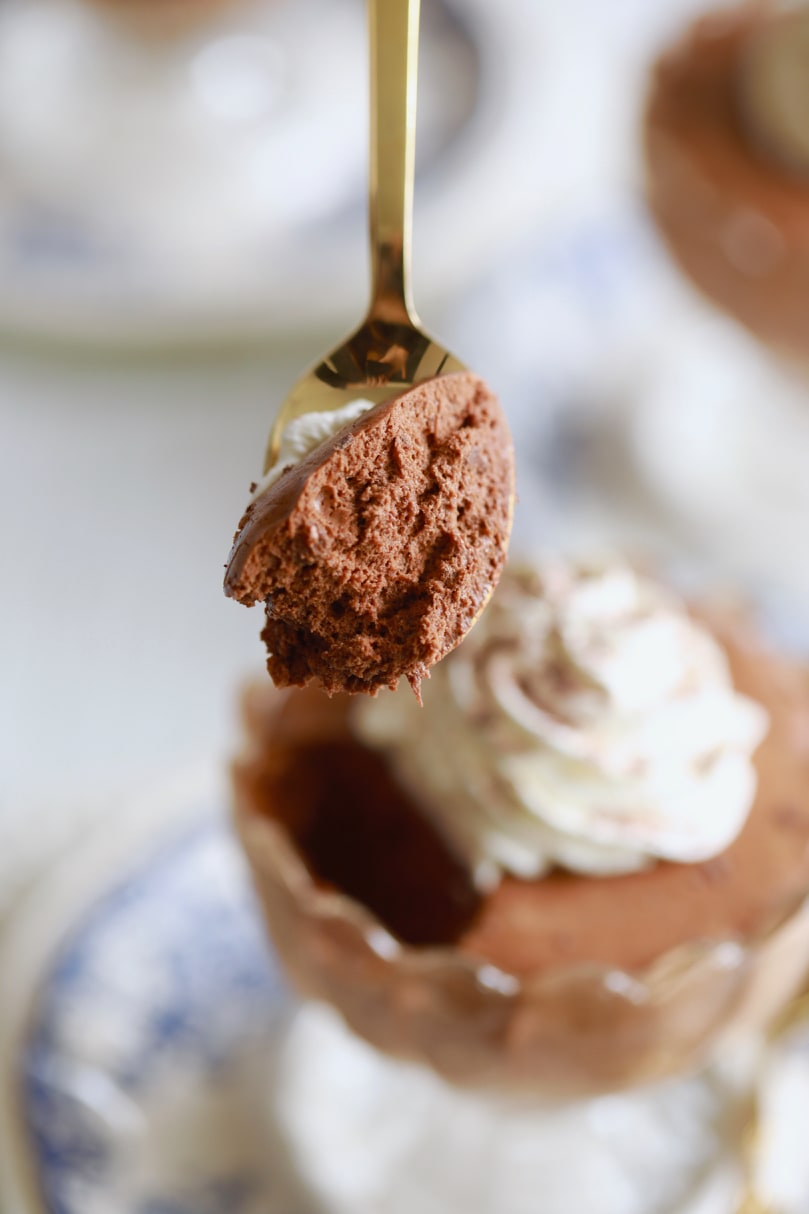 A spoonful of my Chocolate Mousse recipe.