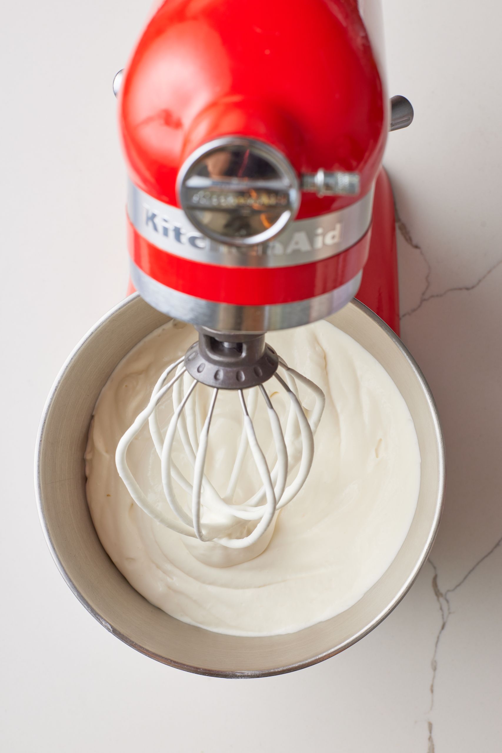 Whip the cream to medium peaks