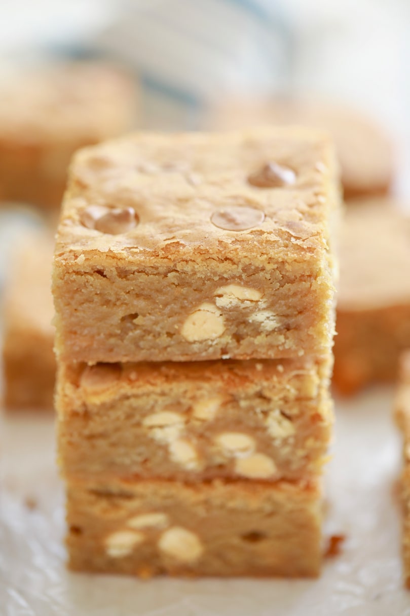 A stack of my best-ever blondies.