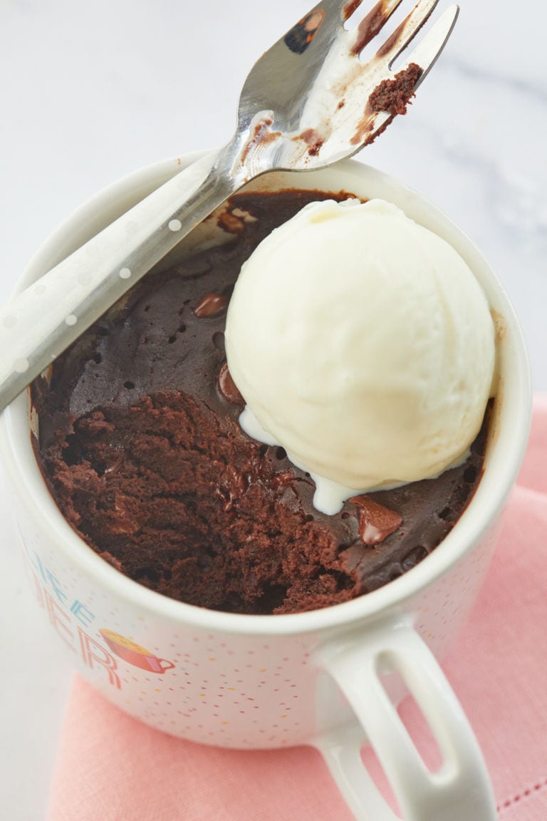 1 Minute Brownie in a Mug Recipe (with Video) | Bigger Bolder Baking