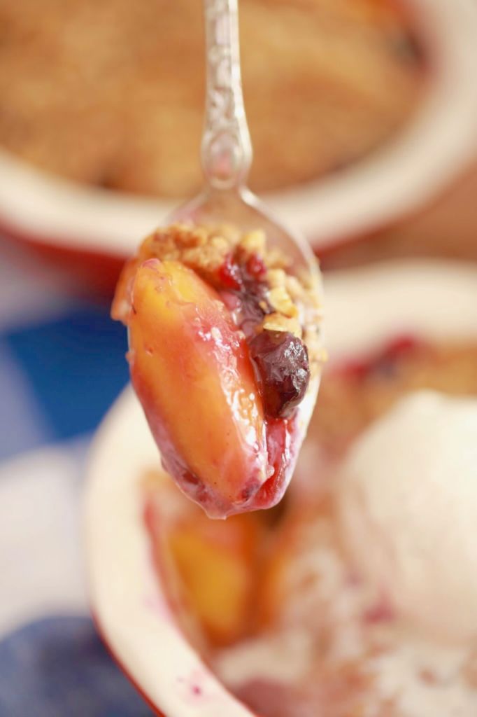 Peach and Blueberry Crisp Recipe Spoonful