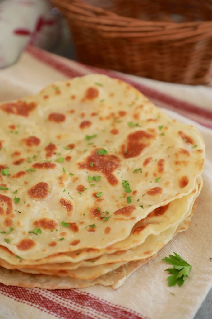 The texture of 3-Ingredient Flatbread: a little chewy, a little crunchy.